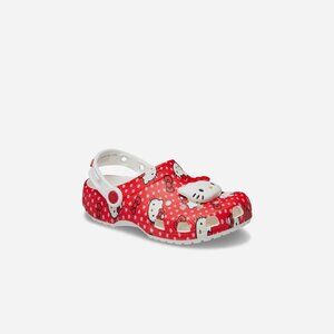 Crocs Girl's Red White Hello Kitty Classic Slip-On Adjustable Clogs Size 13